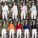 Maristar : No.1941 เสื้อแขนยาวสีพื้น | Solid Long Sleeve Blouse