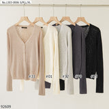 Vertier : No.1303-0006 เสื้อแขนยาวสีพื้น | Solid Long Sleeve Blouse