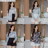 Maristar : No.2167 เสื้อแขนยาวพิมพ์ลาย | Printed Long Sleeve Blouse
