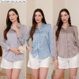 Vertier : No.81085 เสื้อแขนยาวพิมพ์ลาย | Printed Long Sleeve Blouse