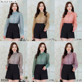 Maristar : No.2122 เสื้อแขนยาวสีพื้น | Solid Long Sleeve Blouse