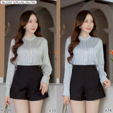 Maristar : No.2161 เสื้อแขนยาวพิมพ์ลาย | Printed Long Sleeve Blouse