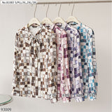 Vertier : No.81083 เสื้อแขนยาวพิมพ์ลาย | Printed Long Sleeve Blouse