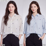 Vertier : No.81106 เสื้อแขนยาวพิมพ์ลาย | Printed Long Sleeve Blouse