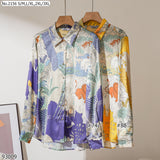Maristar : No.2156 เสื้อแขนยาวพิมพ์ลาย | Printed Long Sleeve Blouse
