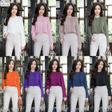 Maristar : No.1960 เสื้อแขนยาวสีพื้น | Solid Long Sleeve Blouse