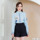 Miss Daisy : No.2096 เสื้อแขนยาวพิมพ์ลาย | Printed Long Sleeve Blouse