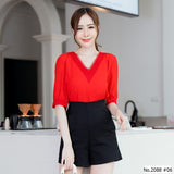 Maristar : No.2088 เสื้อแขนสั้นสีพื้น | Solid Short Sleeve Blouse