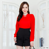 Miss Daisy : No.2103 เสื้อแขนยาวสีพื้น | Solid Long Sleeve Blouse