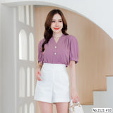 Maristar : No.2121 เสื้อแขนสั้นสีพื้น | Solid Short Sleeve Blouse