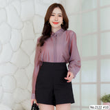 Maristar : No.2122 เสื้อแขนยาวสีพื้น | Solid Long Sleeve Blouse