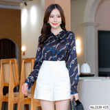Maristar : No.2139 เสื้อแขนยาวพิมพ์ลาย | Printed Long Sleeve Blouse