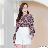 Miss Daisy : No.2102 เสื้อแขนยาวพิมพ์ลาย | Printed Long Sleeve Blouse