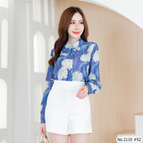 Maristar : No.2110 เสื้อแขนยาวพิมพ์ลาย | Printed Long Sleeve Blouse
