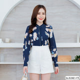Vertier : No.81060 เสื้อแขนยาวพิมพ์ลาย | Printed Long Sleeve Blouse