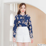 Maristar : No.2107 เสื้อแขนยาวพิมพ์ลาย | Printed Long Sleeve Blouse