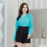 Maristar : No.2112 เสื้อแขนยาวสีพื้น | Solid Long Sleeve Blouse