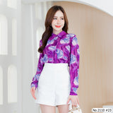 Maristar : No.2110 เสื้อแขนยาวพิมพ์ลาย | Printed Long Sleeve Blouse