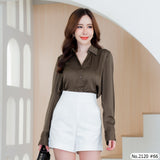 Miss Daisy : No.2120 เสื้อแขนยาวสีพื้น | Solid Long Sleeve Blouse