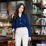 Maristar : No.1941 เสื้อแขนยาวสีพื้น | Solid Long Sleeve Blouse