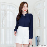 Miss Daisy : No.2103 เสื้อแขนยาวสีพื้น | Solid Long Sleeve Blouse