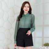 Maristar : No.2122 เสื้อแขนยาวสีพื้น | Solid Long Sleeve Blouse