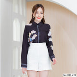 Miss Daisy : No.2096 เสื้อแขนยาวพิมพ์ลาย | Printed Long Sleeve Blouse
