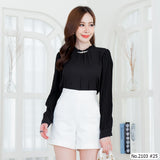 Miss Daisy : No.2103 เสื้อแขนยาวสีพื้น | Solid Long Sleeve Blouse