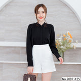 Maristar : No.2087 เสื้อแขนยาวสีพื้น | Solid Long Sleeve Blouse