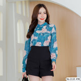 Maristar : No.2110 เสื้อแขนยาวพิมพ์ลาย | Printed Long Sleeve Blouse