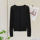 Vertier : No.1303-0006 เสื้อแขนยาวสีพื้น | Solid Long Sleeve Blouse