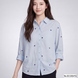 Vertier : No.81106 เสื้อแขนยาวพิมพ์ลาย | Printed Long Sleeve Blouse