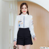 Miss Daisy : No.2096 เสื้อแขนยาวพิมพ์ลาย | Printed Long Sleeve Blouse
