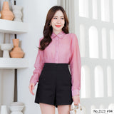 Miss Daisy : No.2123 เสื้อแขนยาวสีพื้น | Solid Long Sleeve Blouse