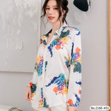 Maristar : No.2160 เสื้อแขนยาวพิมพ์ลาย | Printed Long Sleeve Blouse