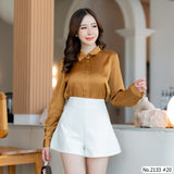 Maristar : No.2133 เสื้อแขนยาวสีพื้น | Solid Long Sleeve Blouse