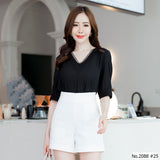 Maristar : No.2088 เสื้อแขนสั้นสีพื้น | Solid Short Sleeve Blouse