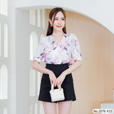 Maristar : No.2079 เสื้อแขนสั้นพิมพ์ลาย | Printed Short Sleeve Blouse