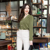 Maristar : No.1941 เสื้อแขนยาวสีพื้น | Solid Long Sleeve Blouse