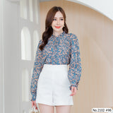 Miss Daisy : No.2102 เสื้อแขนยาวพิมพ์ลาย | Printed Long Sleeve Blouse