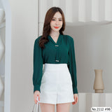 Maristar : No.2112 เสื้อแขนยาวสีพื้น | Solid Long Sleeve Blouse