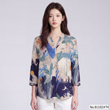 Vertier : No.81102 เสื้อแขนยาวพิมพ์ลาย | Printed Long Sleeve Blouse