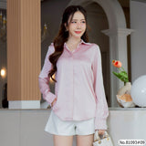 Vertier : No.81093 เสื้อแขนยาวสีพื้น | Solid Long Sleeve Blouse