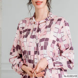 Vertier : No.81083 เสื้อแขนยาวพิมพ์ลาย | Printed Long Sleeve Blouse