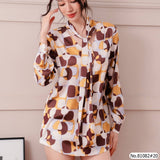 Vertier : No.81082 เสื้อแขนยาวพิมพ์ลาย | Printed Long Sleeve Blouse