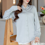 Maristar : No.2165 เสื้อแขนยาวสีพื้น | Solid Long Sleeve Blouse