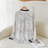 Vertier : No.81090 เสื้อแขนยาวพิมพ์ลาย | Printed Long Sleeve Blouse