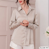 Maristar : No.2166 เสื้อแขนยาวสีพื้น | Solid Long Sleeve Blouse