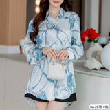 Maristar : No.2170 เสื้อแขนยาวพิมพ์ลาย | Printed Long Sleeve Blouse