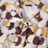 Vertier : No.81082 เสื้อแขนยาวพิมพ์ลาย | Printed Long Sleeve Blouse